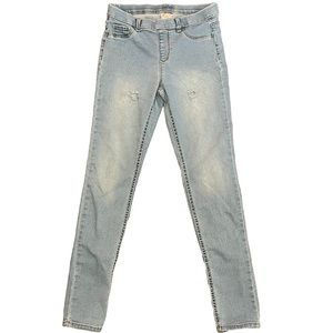 Wonder Nation Girls Light Wash Ripped Skinny Jeans